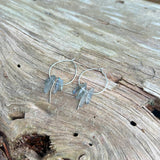 Small Crystal Fringe Hoop Earrings with Healing Gemstones in Sterling Silver & Brass