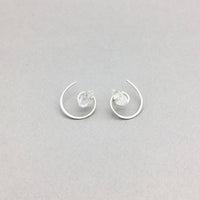 Herkimer Diamond Spiral Wraparound Earrings Handmade with Sterling Silver