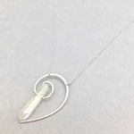 Fibonacci Spiral Necklace Handmade with Angel Aura Quartz Point & Sterling Silver
