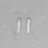 Fibonacci Spiral Earrings with Clear Quartz Points & Sterling Silver