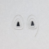 Spiral Triangle Earrings with Sterling Silver & Healing Stone Gray Moonstone Handmade