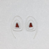 Spiral Triangle Earrings with Sterling Silver & Healing Stone Red Jasper Handmade