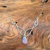 Infinite Nature Necklace with Lavender Quartz & Sterling Silver, Handmade