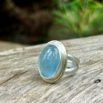 Aquamarine ring with 100% Recycled Sterling Silver and 14k Gold