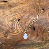 Infinite Nature Necklace, 14K Gold Filled with Rainbow Moonstone, Handmade