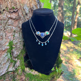 Triple Goddess Power Necklace with Tanzanite and Precious Opal