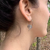 Small Hoop Earrings with Healing Gemstones in Sterling Silver & Brass