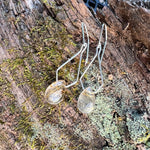 Pentagonal Drop Earrings Handmade with Sterling Silver and Rutilated Quartz