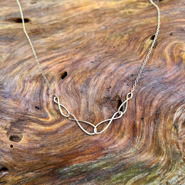 Multiple Infinity Necklace, Handmade, 14K Gold Filled