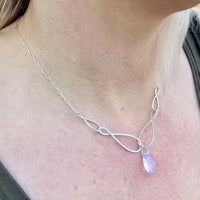 Infinite Nature Necklace with Lavender Quartz & Sterling Silver, Handmade
