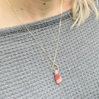 Pentagonal Necklace with Healing Gemstones in Sterling Silver or 14K Gold Filled