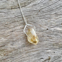 Pentagonal Necklace with Healing Gemstones in Sterling Silver or 14K Gold Filled