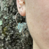 Small Crystal Fringe Hoop Earrings with Healing Gemstones in Sterling Silver & Brass