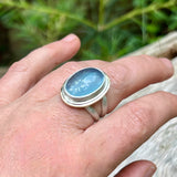 Aquamarine ring with 100% Recycled Sterling Silver and 14k Gold