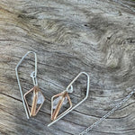 Herkimer Double Diamond Earrings, Handmade