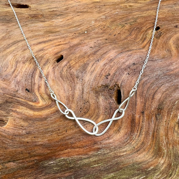 Multiple Infinity Necklace, Handmade, Sterling Silver