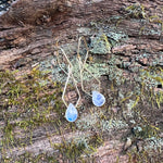 Pentagonal Drop Earrings Handmade with Rainbow Moonstone