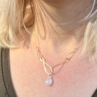 Infinite Nature Necklace, 14K Gold Filled with Rainbow Moonstone, Handmade