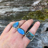 Blue Flash Labradorite Handmade Sterling Silver Rings