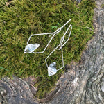 Pentagonal Drop Earrings Handmade with Sterling Silver and Herkimer Diamond