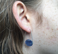 Blue Kyanite Geometric Earrings Handmade with Brass