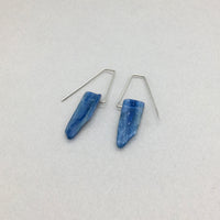 Raw Blue Kyanite Geometric Earrings Handmade