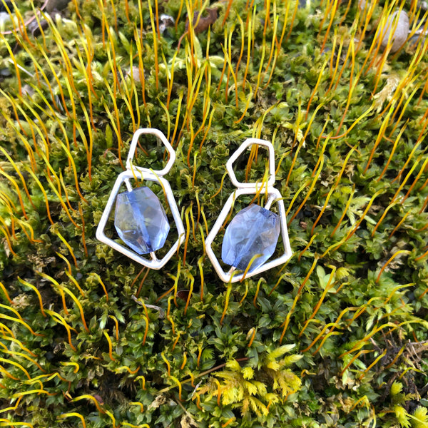 Goddess Power Earrings Handmade with Sterling Silver & Iolite