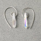 Fibonacci Spiral Earrings with Angel Aura Quartz Points & Sterling Silver
