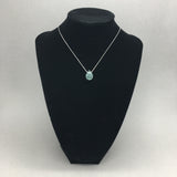 Teardrop Pendant Necklace Natural Fluorite with Sterling Silver Chain