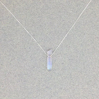 Crystal Point Pendant Necklace Natural Angel Aura Quartz Point & Sterling Silver Chain