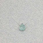 Teardrop Pendant Necklace Natural Fluorite with Sterling Silver Chain