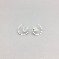 Herkimer Diamond Spiral Wraparound Earrings Handmade with Sterling Silver