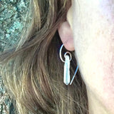 Fibonacci Spiral Earrings with Angel Aura Quartz Points & Sterling Silver