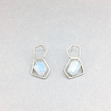 Goddess Power Earrings Handmade with Sterling Silver & Rainbow Moonstone