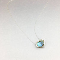 Petite Goddess Power Pendant Necklace with Sterling Silver and Labradorite