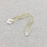 Pentagonal Drop Earrings Handmade with Sterling Silver and Herkimer Diamond