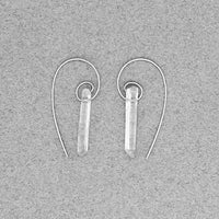 Fibonacci Spiral Earrings with Clear Quartz Points & Sterling Silver