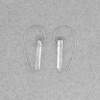 Fibonacci Spiral Earrings with Clear Quartz Points & Sterling Silver