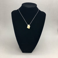Rutilated Quartz Asymmetrical Pendant Necklace with Sterling Silver Chain