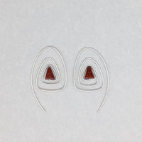 Spiral Triangle Earrings with Sterling Silver & Healing Stone Red Jasper Handmade