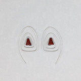 Spiral Triangle Earrings with Sterling Silver & Healing Stone Red Jasper Handmade