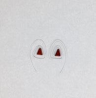 Spiral Triangle Earrings with Sterling Silver & Healing Stone Red Jasper Handmade