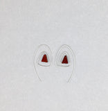 Spiral Triangle Earrings with Sterling Silver & Healing Stone Red Jasper Handmade