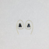 Spiral Triangle Earrings with Healing Stone Black Onyx & Brass, Handmade