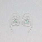 Spiral Triangle Earrings with Healing Stone Sea Green Fluorite & Sterling Silver Handmade