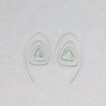 Spiral Triangle Earrings with Healing Stone Sea Green Fluorite & Sterling Silver Handmade