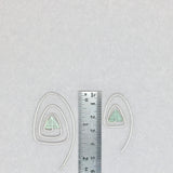 Spiral Triangle Earrings with Healing Stone Sea Green Fluorite & Sterling Silver Handmade