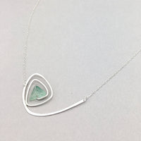 Spiral Triangle Necklace Handmade with Fluorite & Sterling Silver